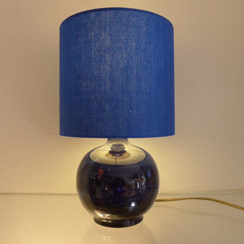 Vintage stoneware lamp from Blanot pottery and cotton