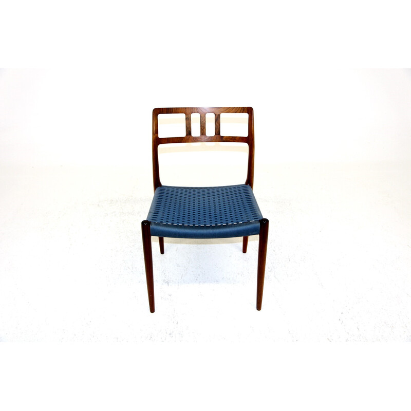 Set of 6 vintage chairs "Model 79" in rosewood and rope by Niels O Møller, Denmark 1960s