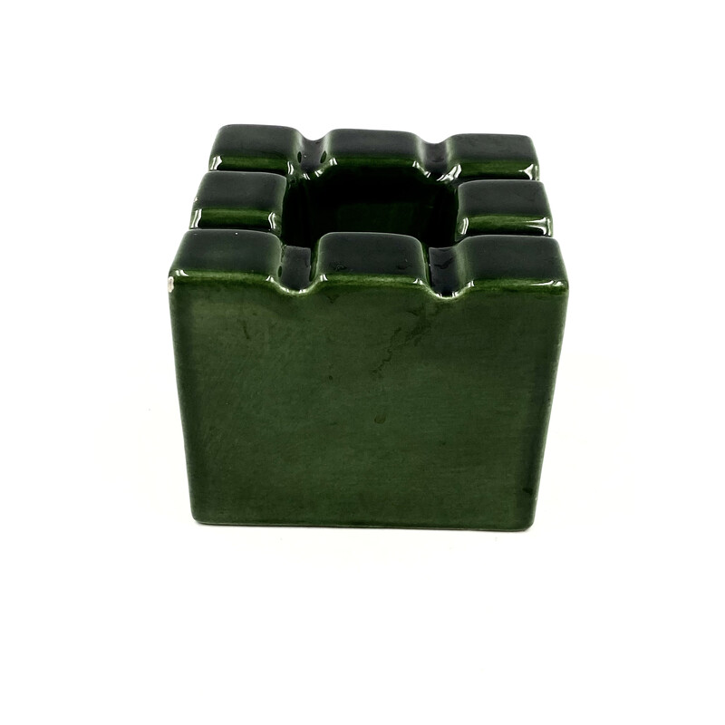 Vintage green ceramic ashtray by Sicart, Italy 1970s