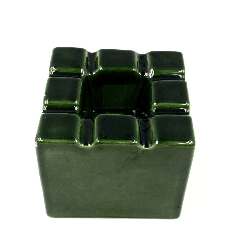 Vintage green ceramic ashtray by Sicart, Italy 1970s