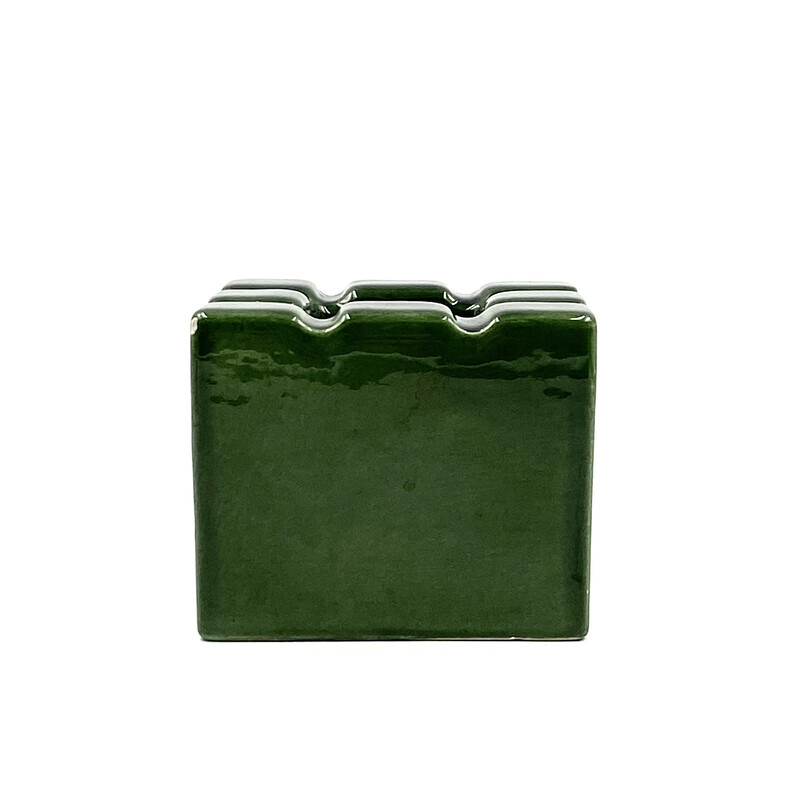 Vintage green ceramic ashtray by Sicart, Italy 1970s