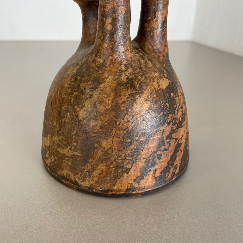 Vase vintage en poterie abstraite en céramique par Gerhard Liebenthron, Allemagne 1970