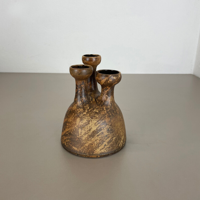 Vase vintage en poterie abstraite en céramique par Gerhard Liebenthron, Allemagne 1970