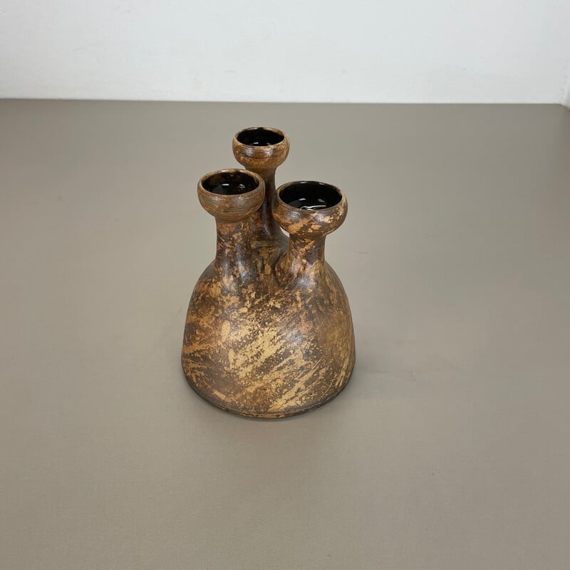 Vintage abstract ceramic pottery vase by Gerhard Liebenthron, Germany 1970s