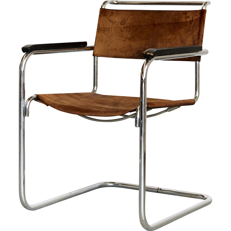 Paar vintage model S34 fauteuils van Mart Stam voor Thonet, 1970