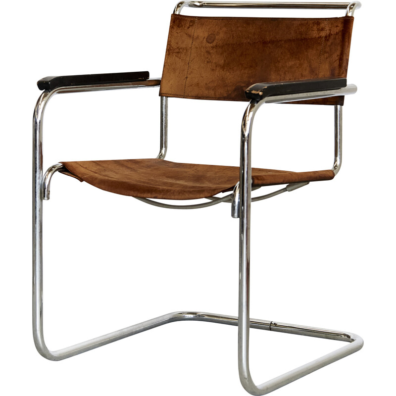 Pair of vintage S34 armchairs by Mart Stam for Thonet, 1927s