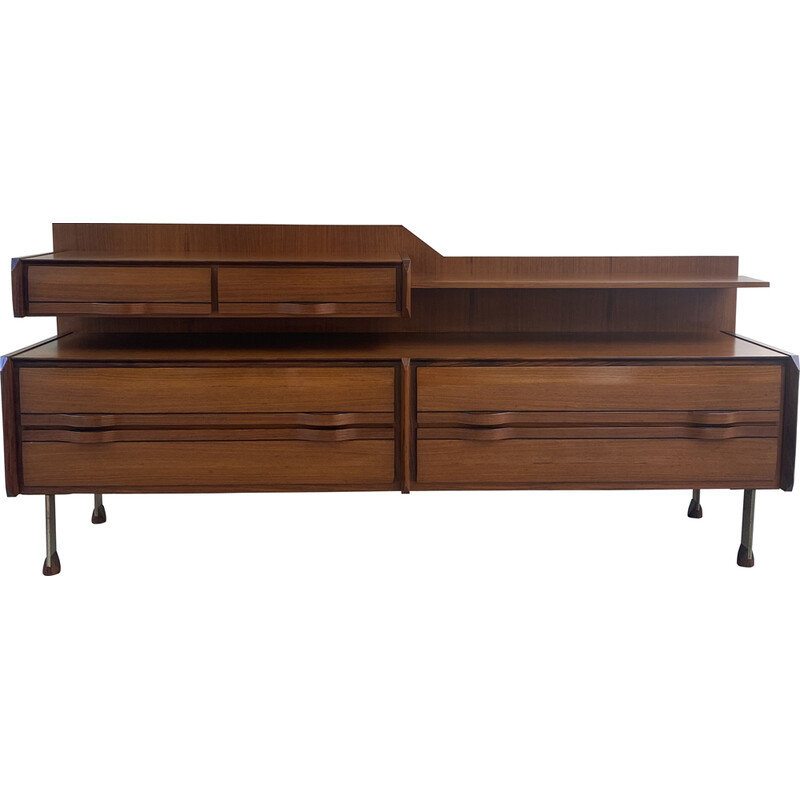 Vintage sideboard in rosewood and metal by Gianfranco Frattini for Cantù La Permanente, 1960s