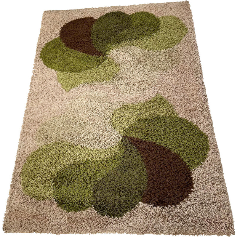 Vintage high pile rug in multicolored polyacrylic wool by Desso, Netherlands 1970s