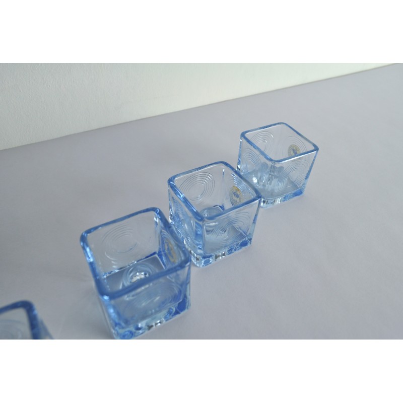 Set of 4 vintage glass candlesticks by Per Lütken, 1960s