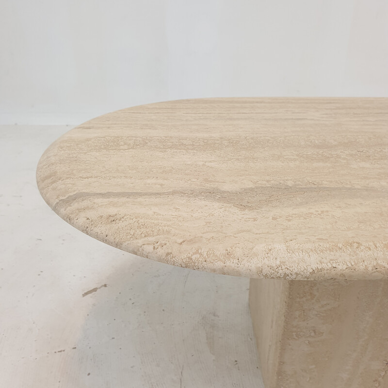 Vintage travertine coffee table, Italy 1980s