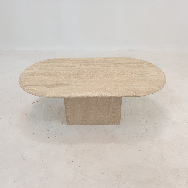 Vintage travertine coffee table, Italy 1980s