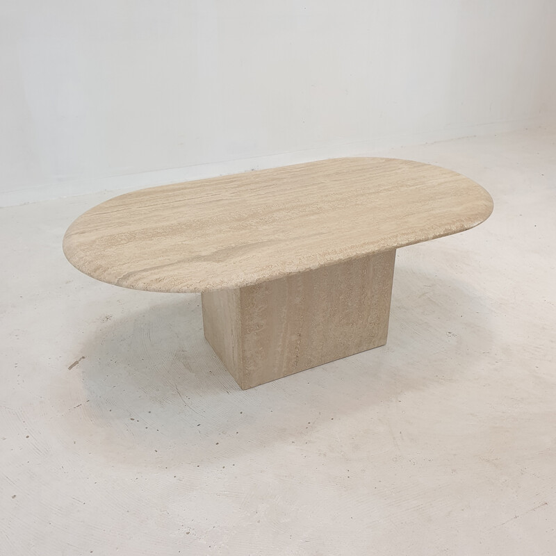 Vintage travertine coffee table, Italy 1980s