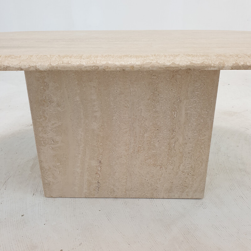 Vintage travertine coffee table, Italy 1980s