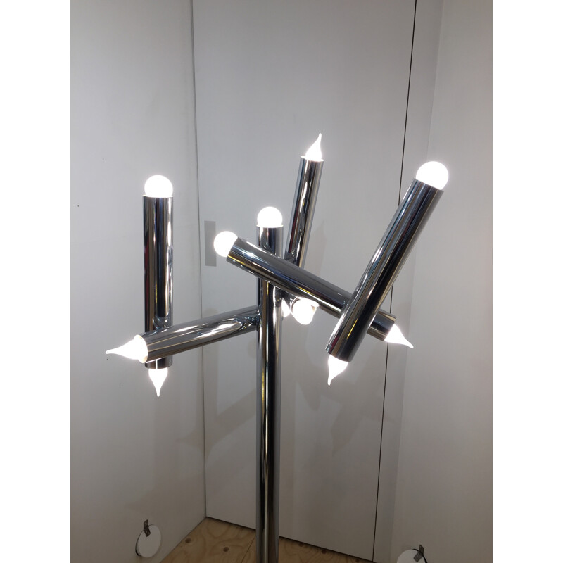 Esperia floor lamp in metal with 13 lights, Angelo BROTTO - 1970s