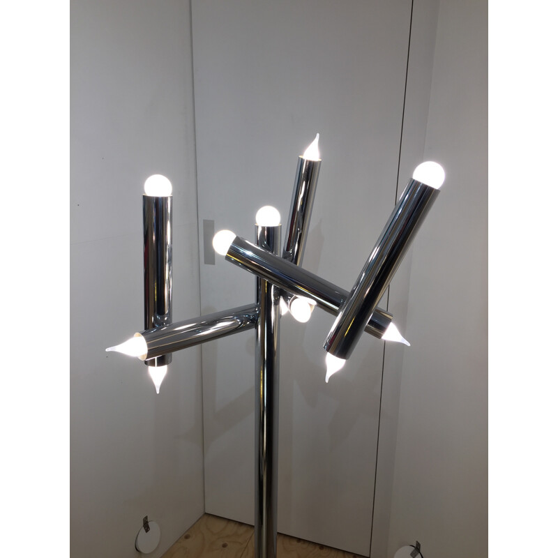 Esperia floor lamp in metal with 13 lights, Angelo BROTTO - 1970s