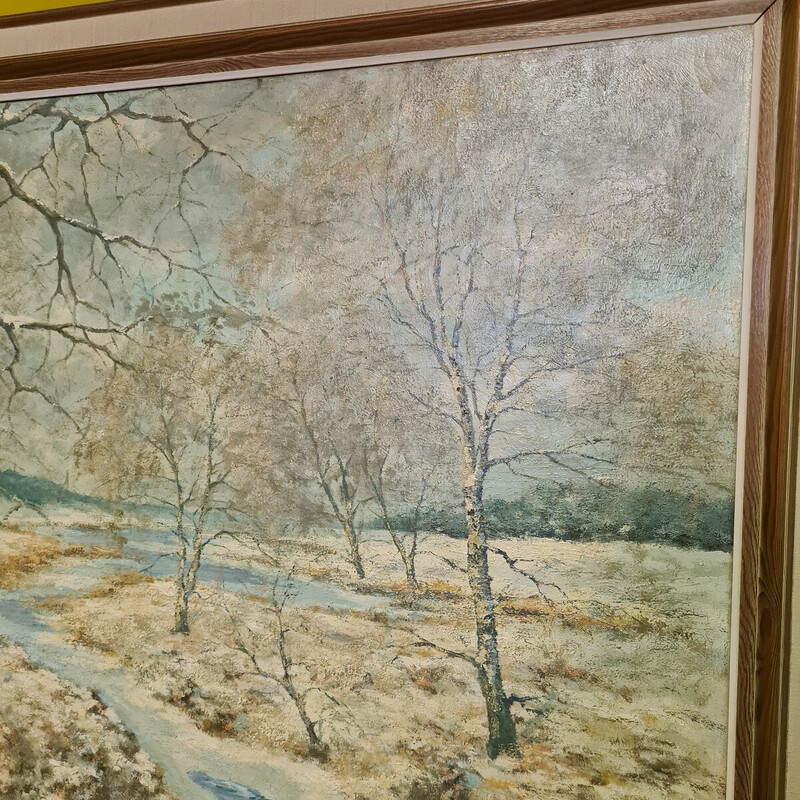 Niederländisches Gemälde "Winterlandschaft" von J. Kayser