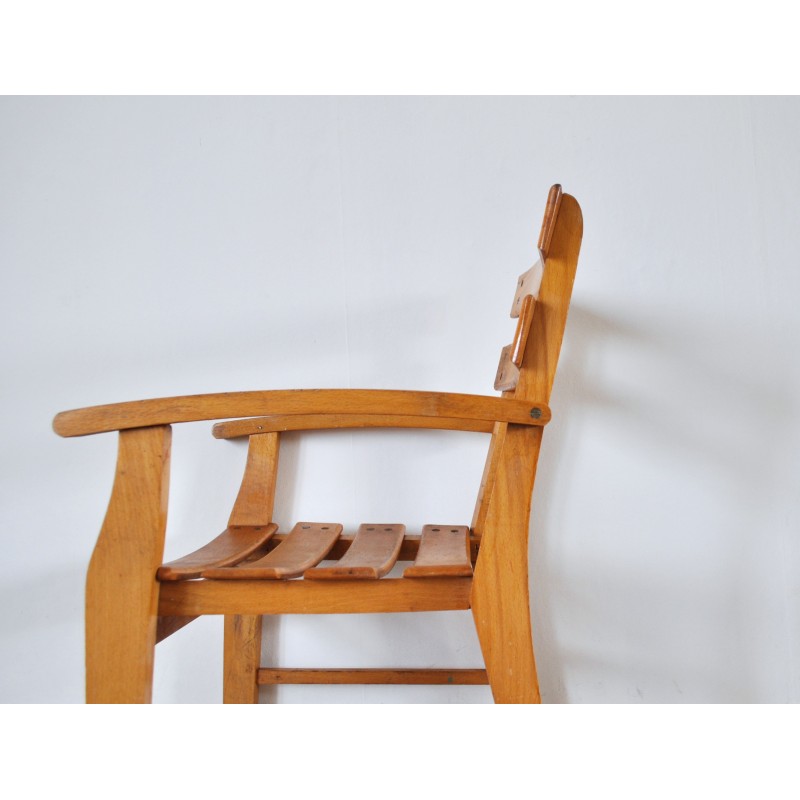 Danish mid-century patinated childrens chair in wood, 1950s
