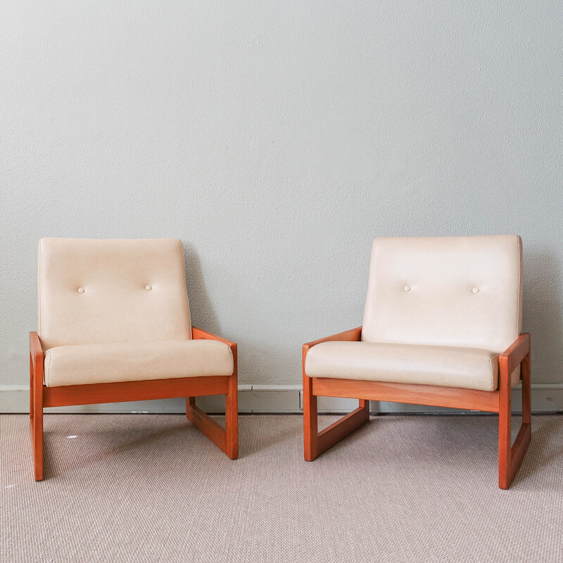 Pair of vintage Espinho armchairs by José Espinho for Olaio, Portugal 1973s