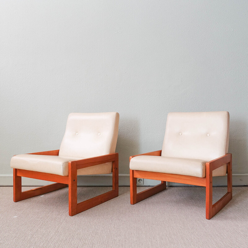 Pair of vintage Espinho armchairs by José Espinho for Olaio, Portugal 1973s