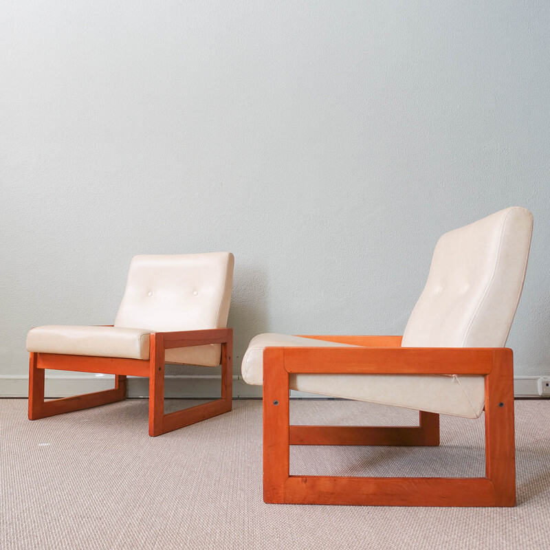 Pair of vintage Espinho armchairs by José Espinho for Olaio, Portugal 1973s