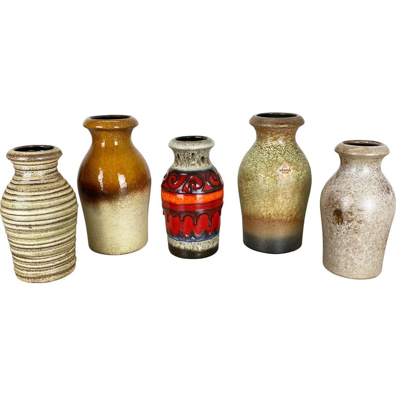 Ensemble de 5 vases vintage - terre cuite