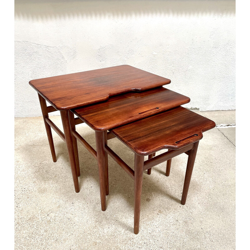 Vintage teak nesting tables by Kurt Østervig for Jason Møbler, Denmark 1960s