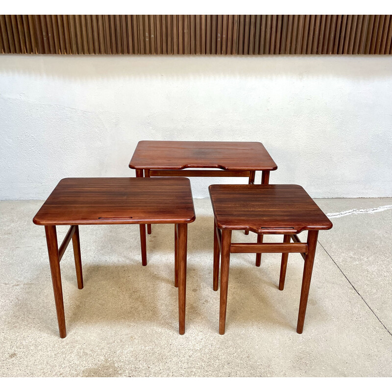 Vintage teak nesting tables by Kurt Østervig for Jason Møbler, Denmark 1960s