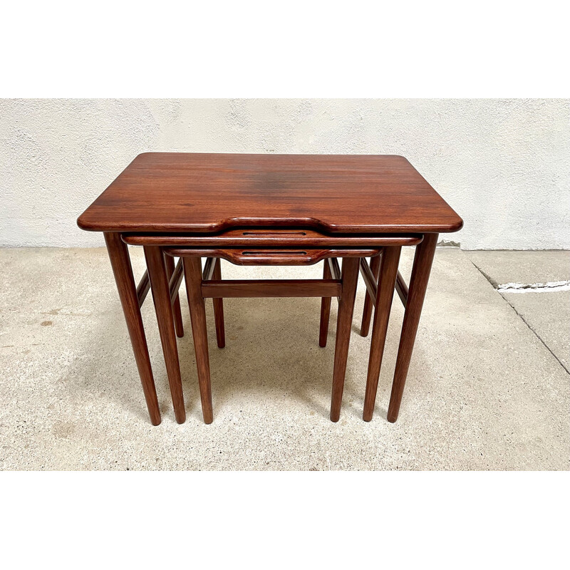 Vintage teak nesting tables by Kurt Østervig for Jason Møbler, Denmark 1960s