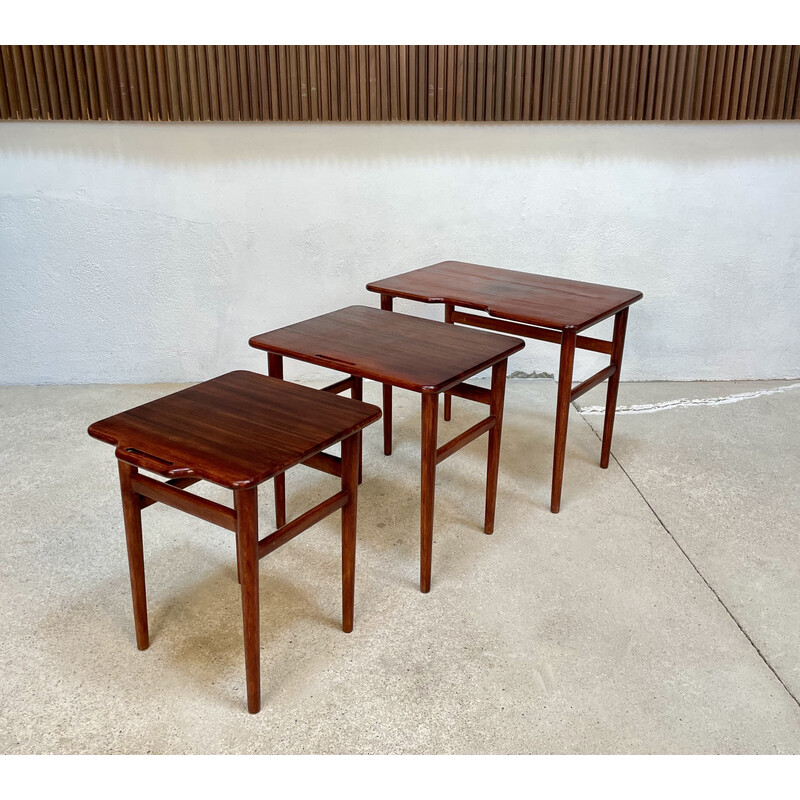 Vintage teak nesting tables by Kurt Østervig for Jason Møbler, Denmark 1960s