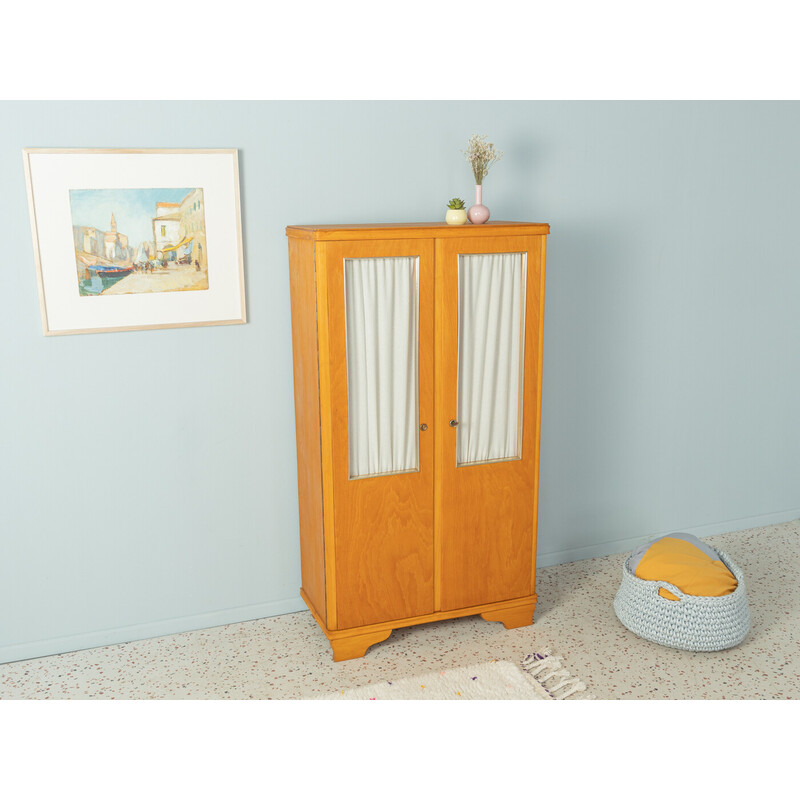 Vintage ashwood linen cabinet with two doors, Germany 1950