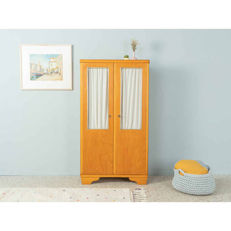 Vintage ashwood linen cabinet with two doors, Germany 1950