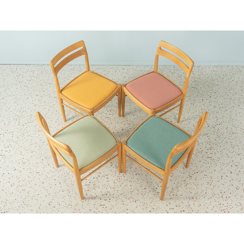 Conjunto de 4 cadeiras de carvalho vintage de H.W. Klein para Bramin, Dinamarca Anos 60