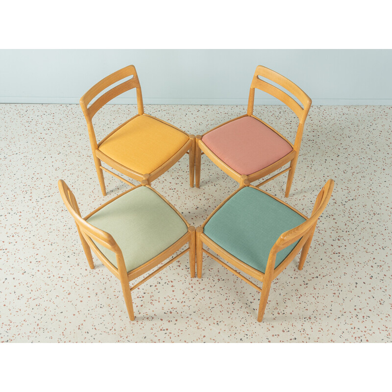 Set of 4 vintage oakwood chairs by H.W. Klein for Bramin, Denmark 1960s