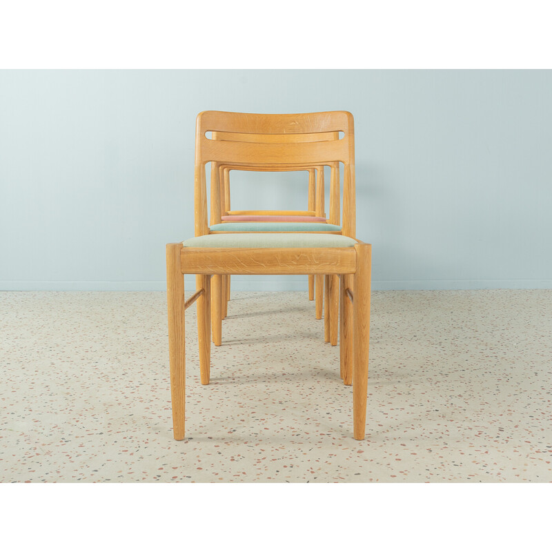 Juego de 4 sillas vintage de madera de roble de H.W. Klein para Bramin, Dinamarca Años 60