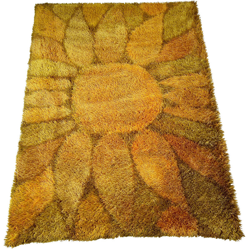 Vintage wool Rya rug by Ritva Puotila for Finnrya Oy Ab, Finland 1950s