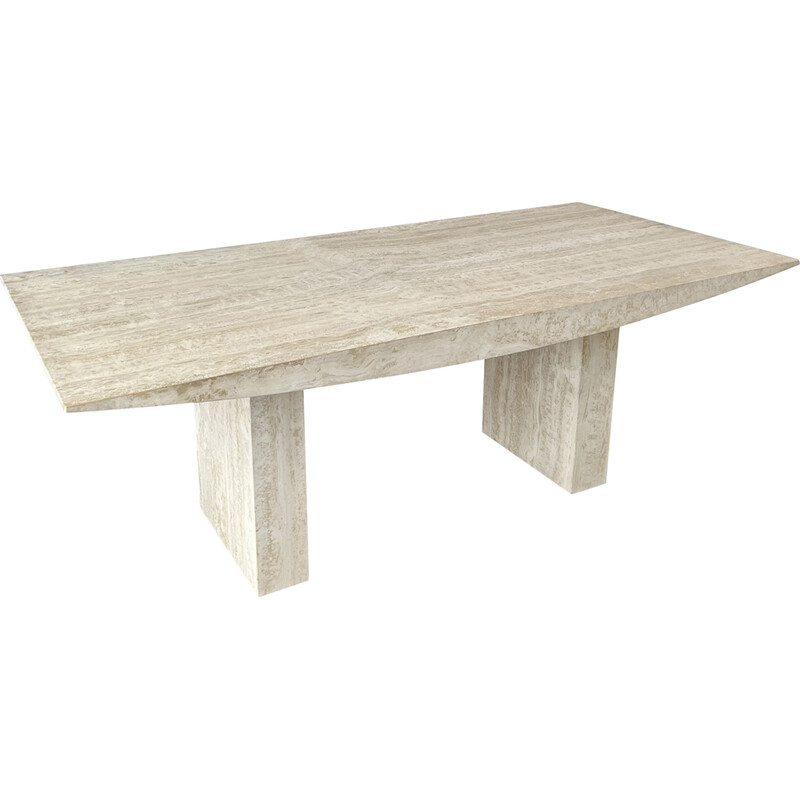 Vintage travertine table, Italy 1970