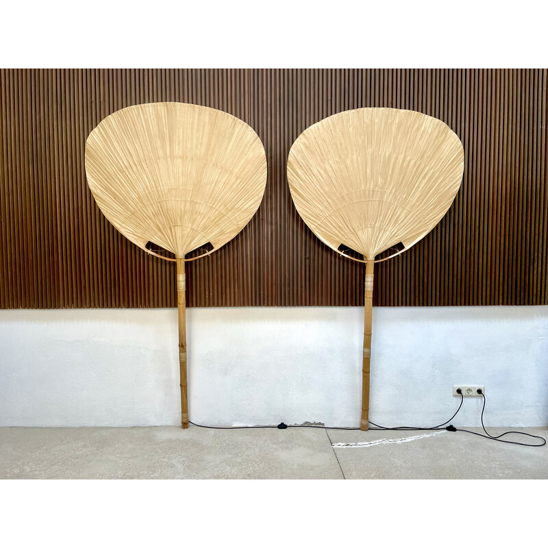 Par de lámparas de pared vintage "Uchiwa I" de Ingo Maurer para M Design, Alemania 1973