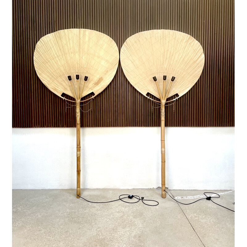Pair of vintage "Uchiwa I" wall lamps by Ingo Maurer for M Design, Germany 1973