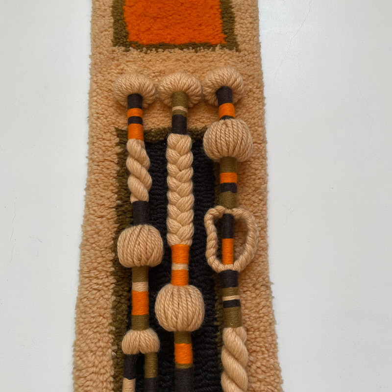 Alfombra de pared de lana vintage de Ewald Kröner para Schloss Hackhausen, Alemania años 70