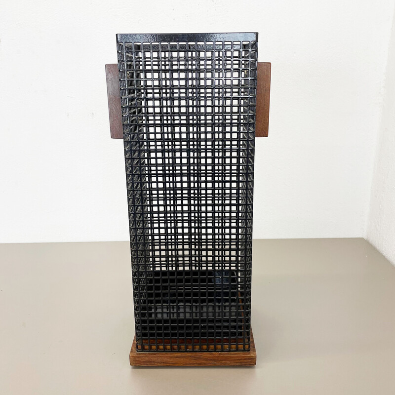 Vintage Schirmständer aus Metall, Teak und Eiche von Josef Hoffmann, Österreich 1960er Jahre