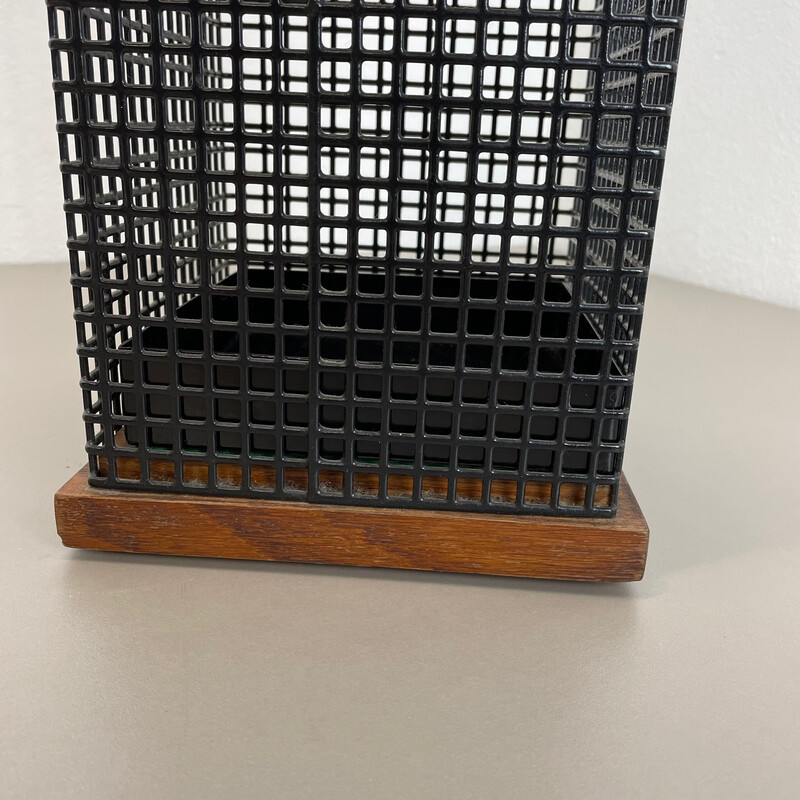 Paragüero vintage de metal, teca y roble de Josef Hoffmann, Austria años 60