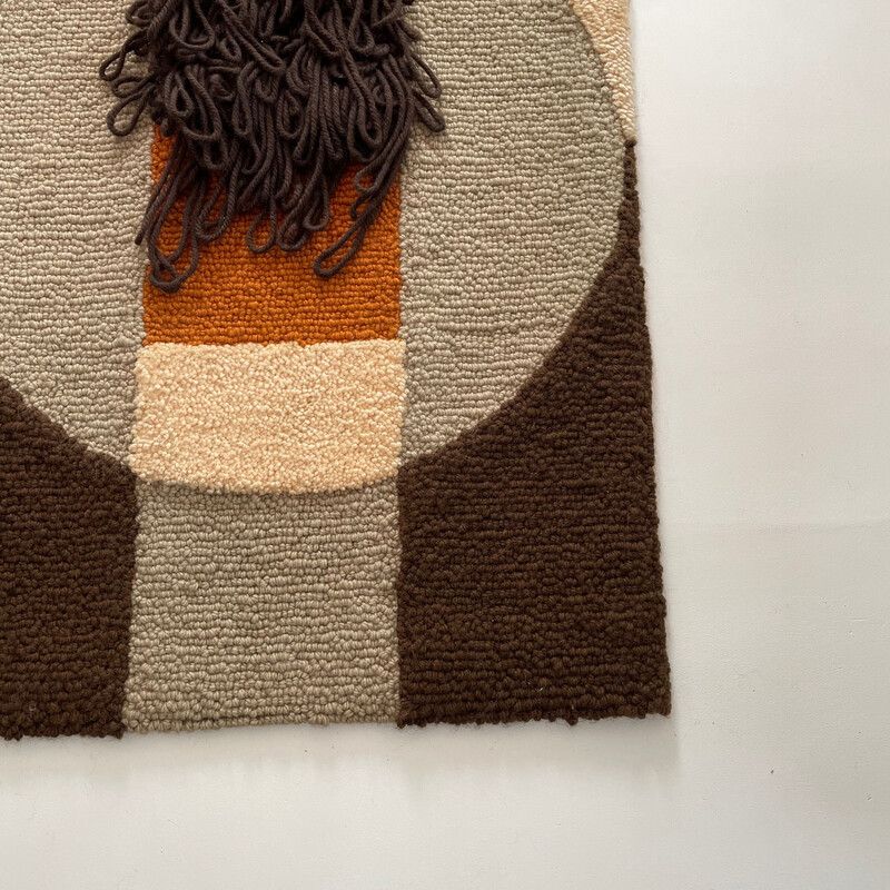 Vintage wool wall rug for Atelier für Teppichkunst, Germany 1970s