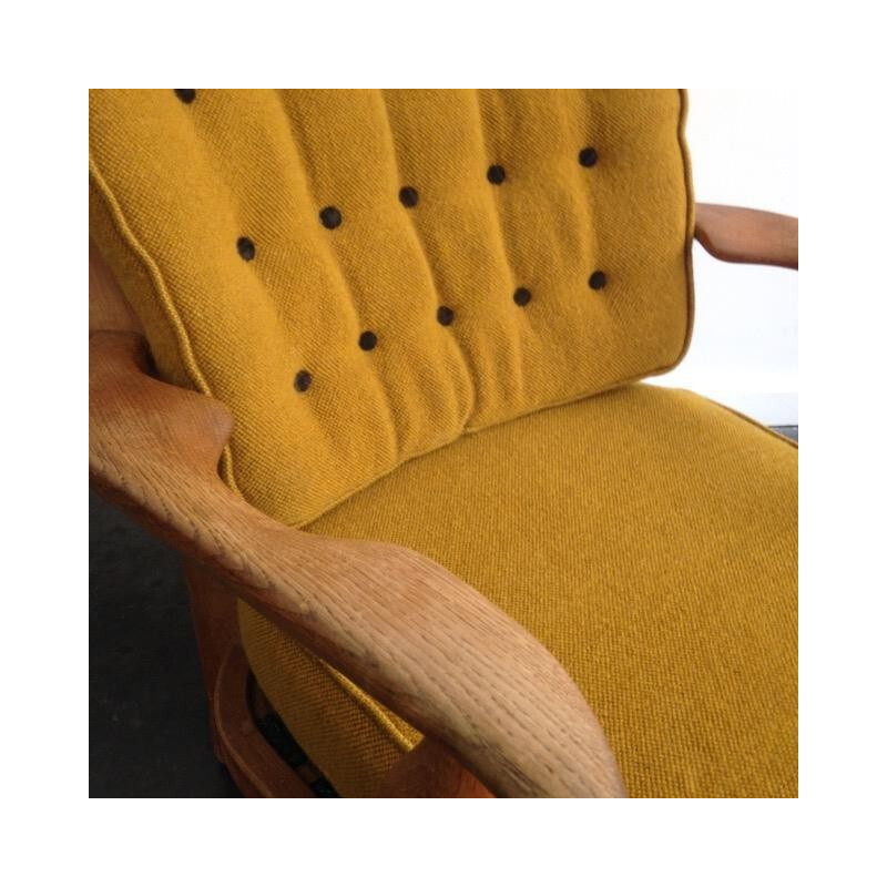 Yellow "Grand repos" armchair GUILLERME et CHAMBRON - 1960s