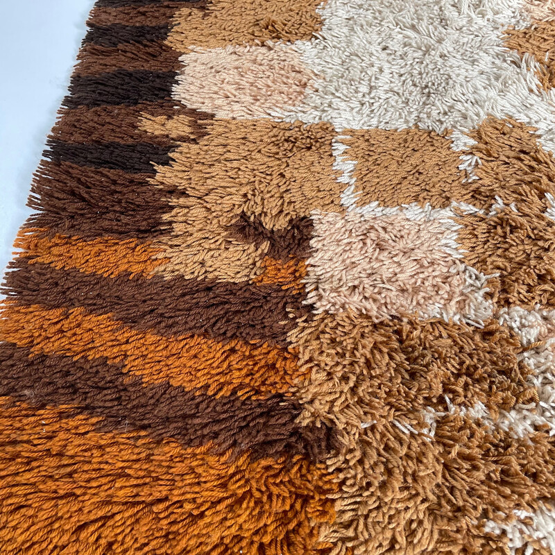 Vintage multi-color high pile Rya rug by Desso, Netherlands 1970s