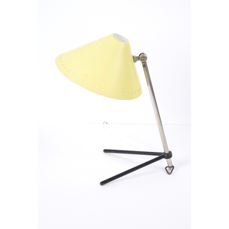 Lampe de bureau jaune Pinocchio par Busquet pour Hala Zeist - 1950