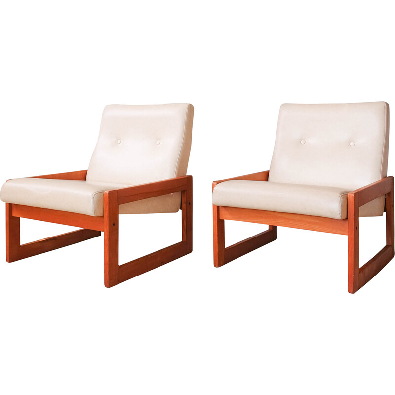 Pair of vintage Espinho armchairs by José Espinho for Olaio, Portugal 1973s