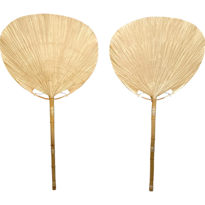 Pair of vintage "Uchiwa I" wall lamps by Ingo Maurer for M Design, Germany 1973