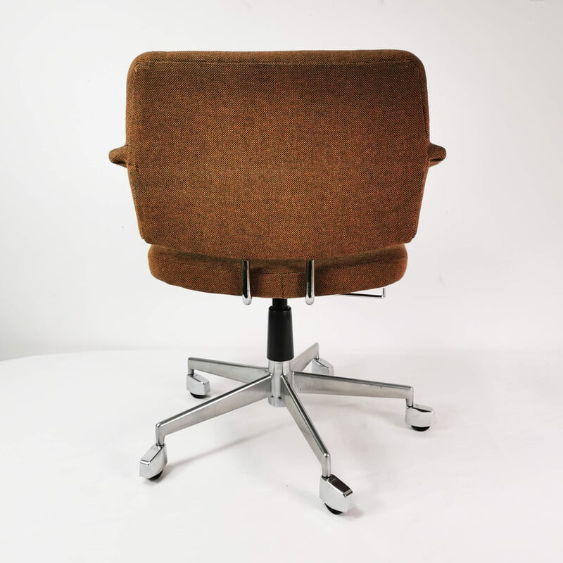 Vintage metal, chrome and fabric desk chair by Jacob Jensen for Labofa, Denmark 1960s