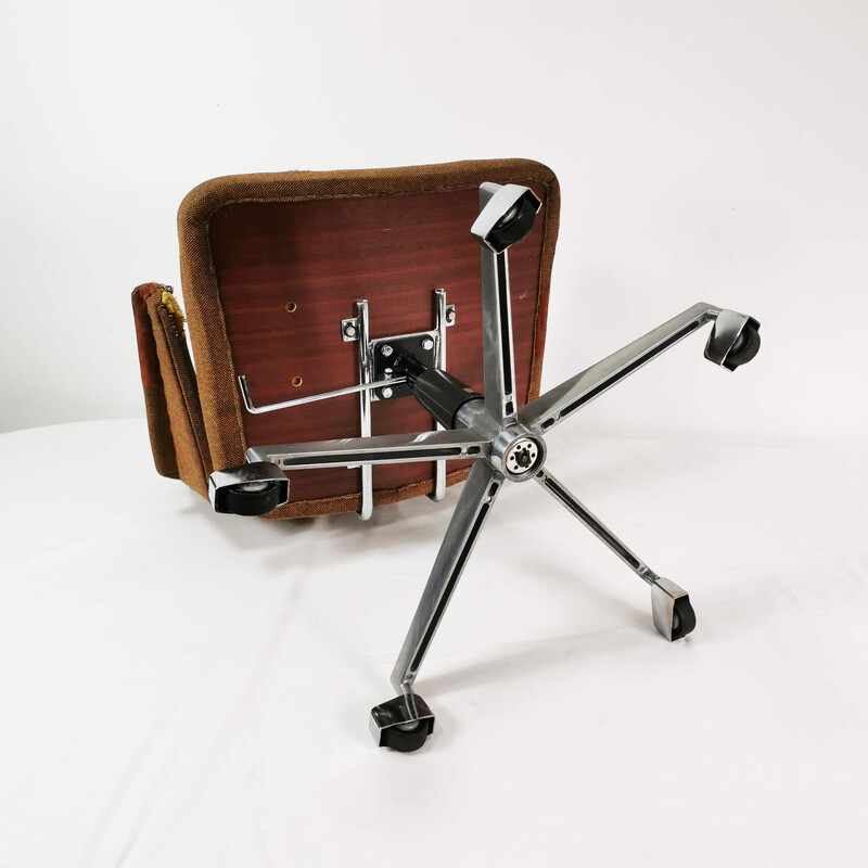 Vintage metal, chrome and fabric desk chair by Jacob Jensen for Labofa, Denmark 1960s