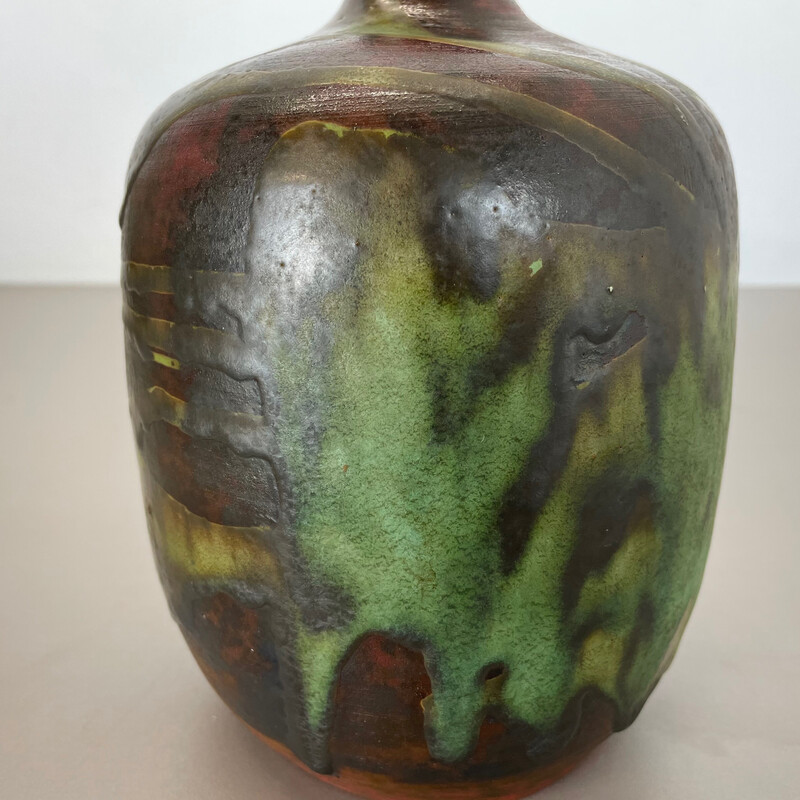 Vaso de grés vintage de Gerhard Liebenthron, Alemanha Anos 60